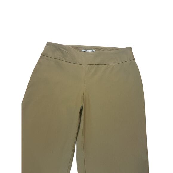 Zac & Rachel Pull On Ankle Pants khaki Snap Hem Stretch Size 12 - Picture 2 of 11